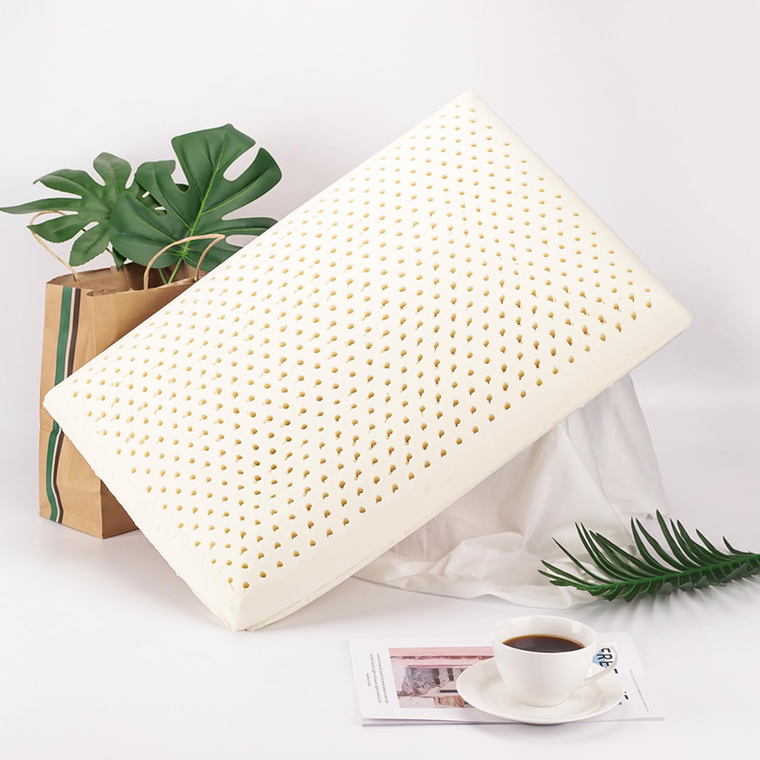 100% Natural Latex Pillow Medium Firm Neck Support
