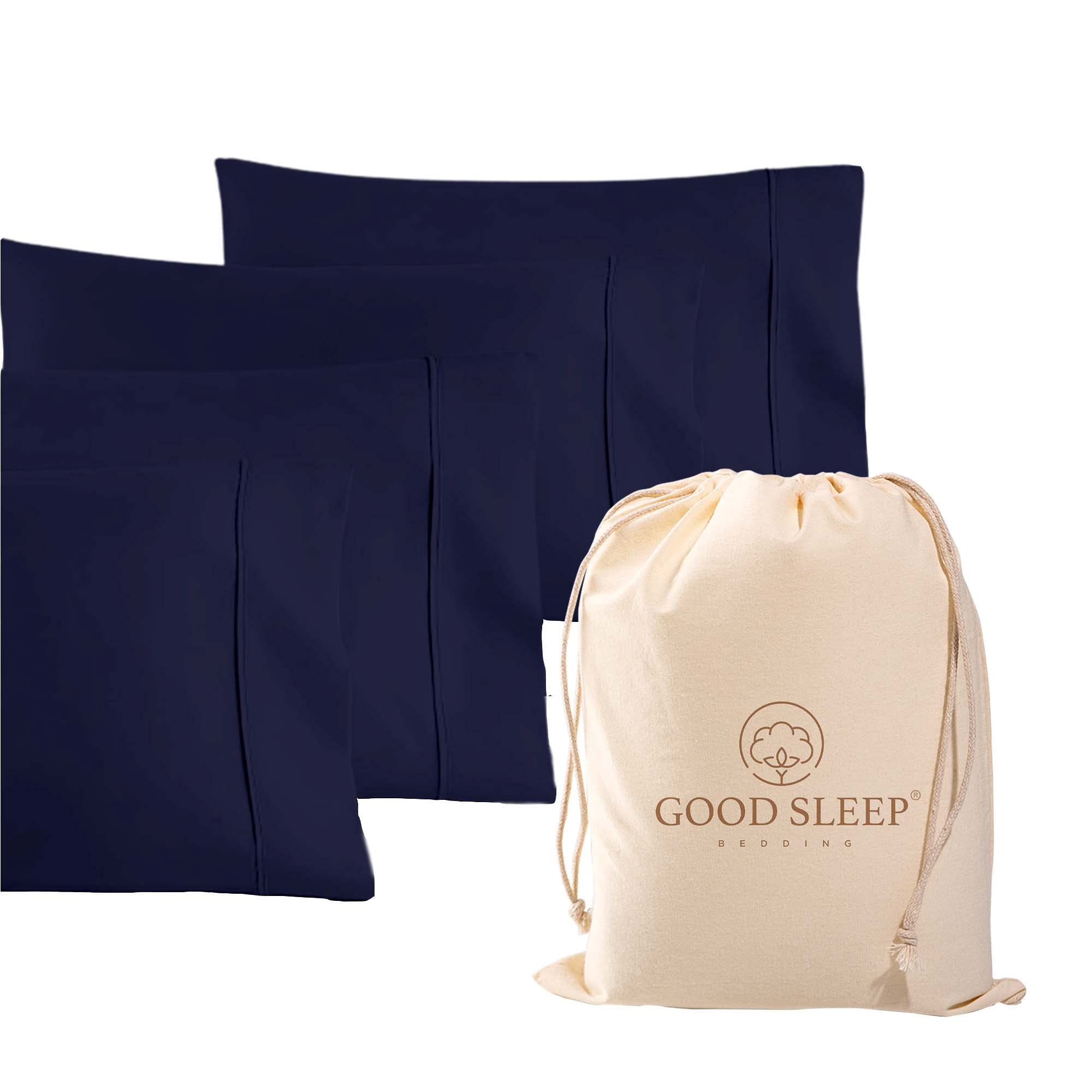 2 Pack 1000 TC Egyptian Cotton Pillowcases Sateen