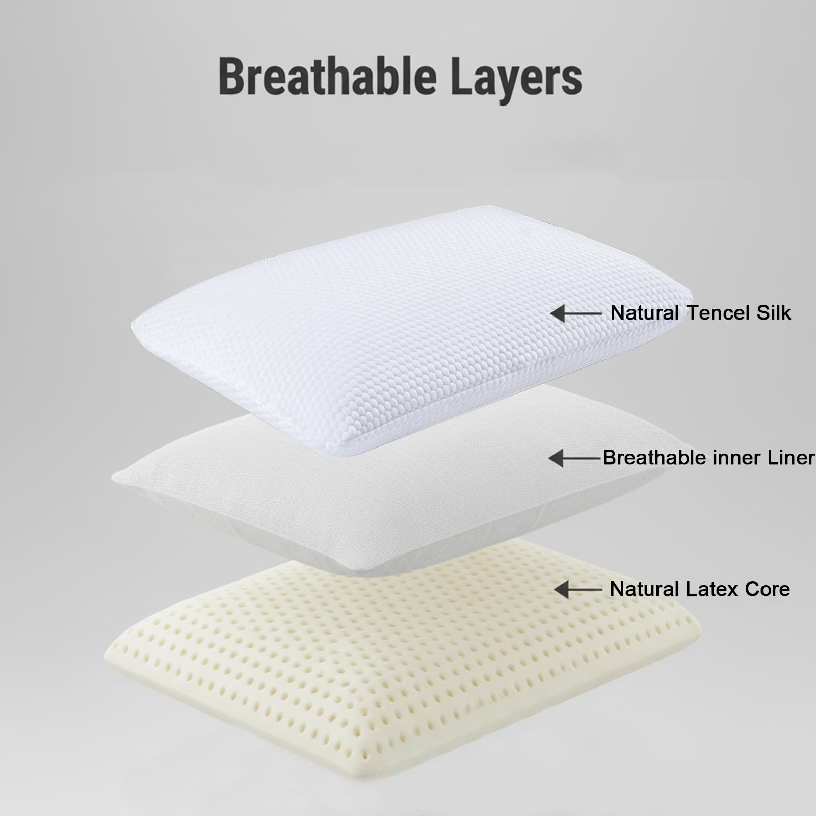 100% Natural Latex Pillow Medium Firm Neck Support