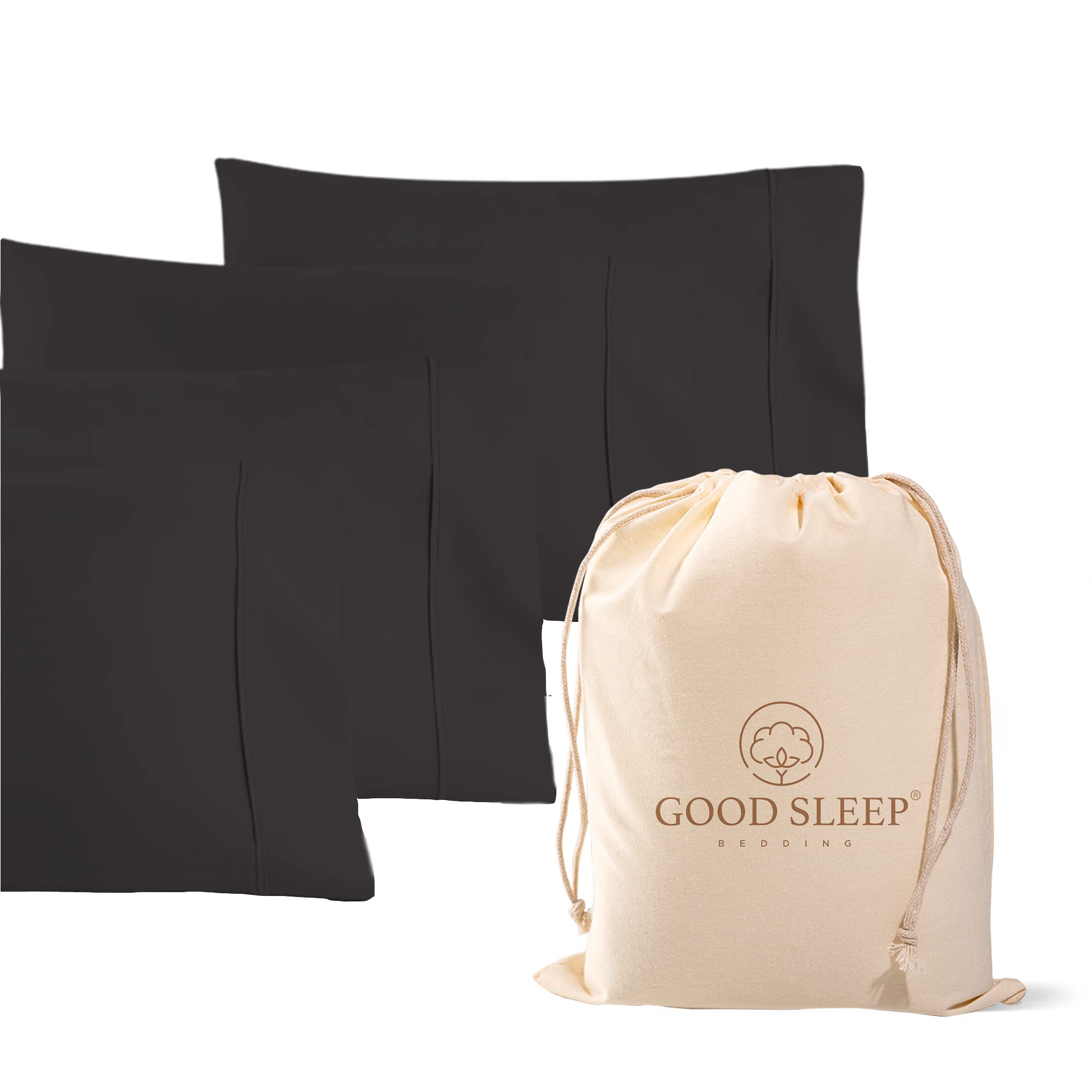 2 Pack 1000 TC Egyptian Cotton Pillowcases Sateen