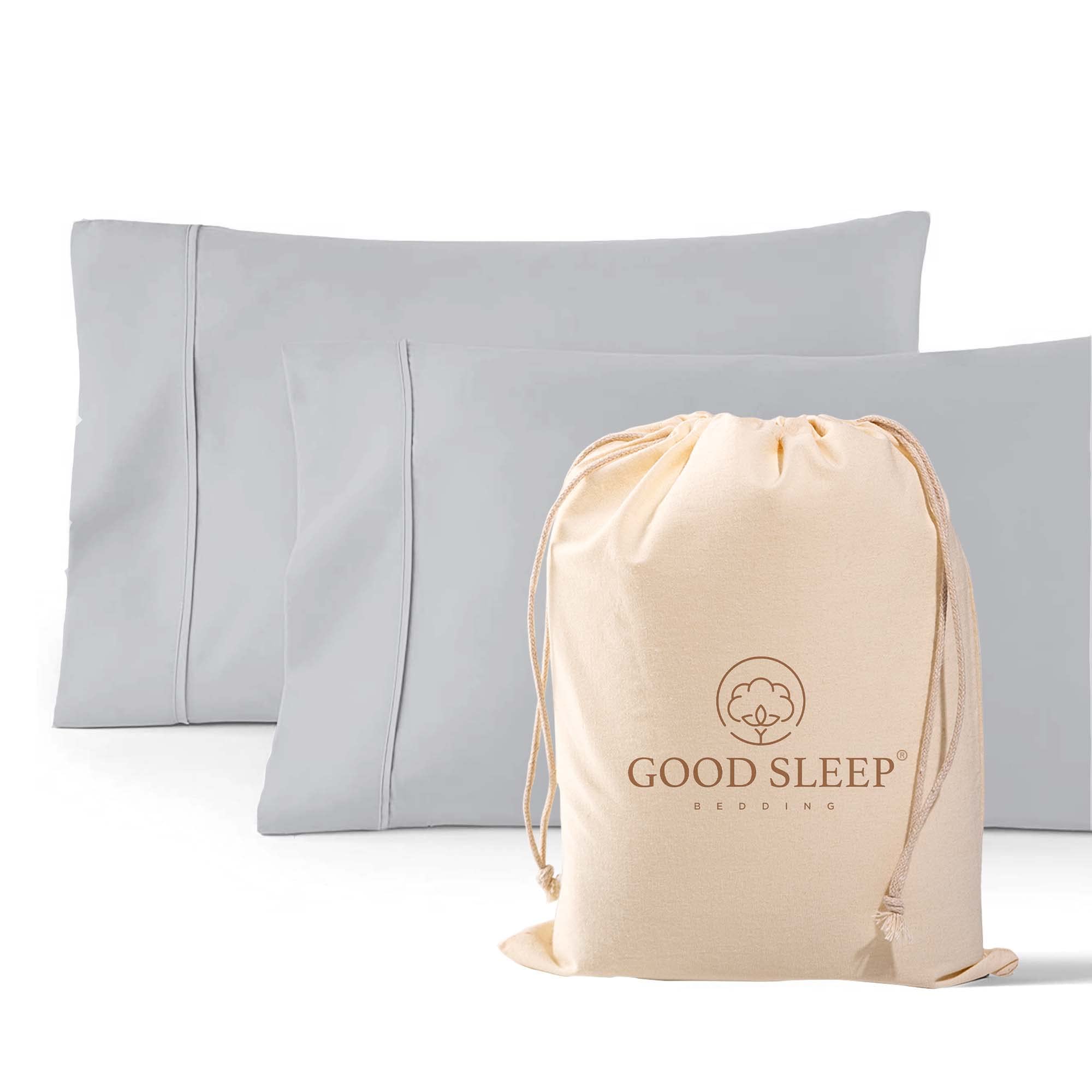 2 Pack 1000 TC Egyptian Cotton Pillowcases Sateen
