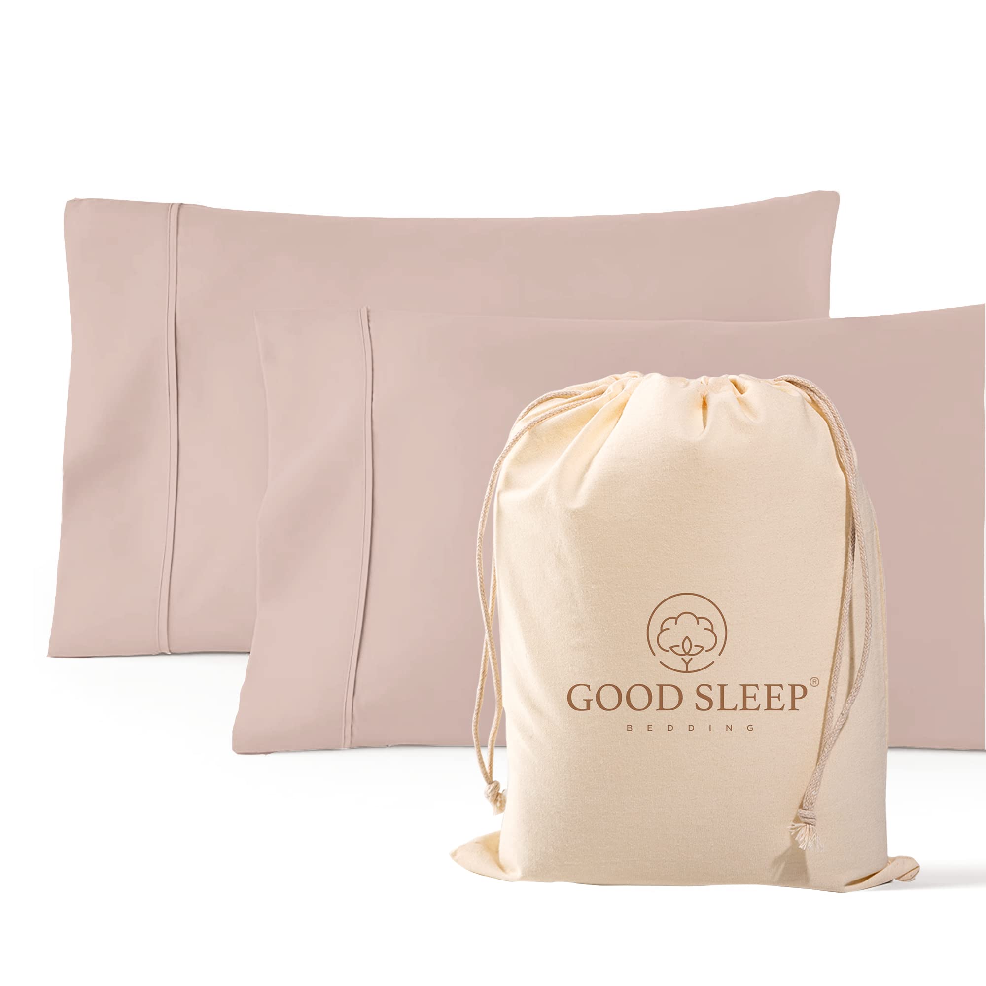 2 Pack 1000 TC Egyptian Cotton Pillowcases Sateen