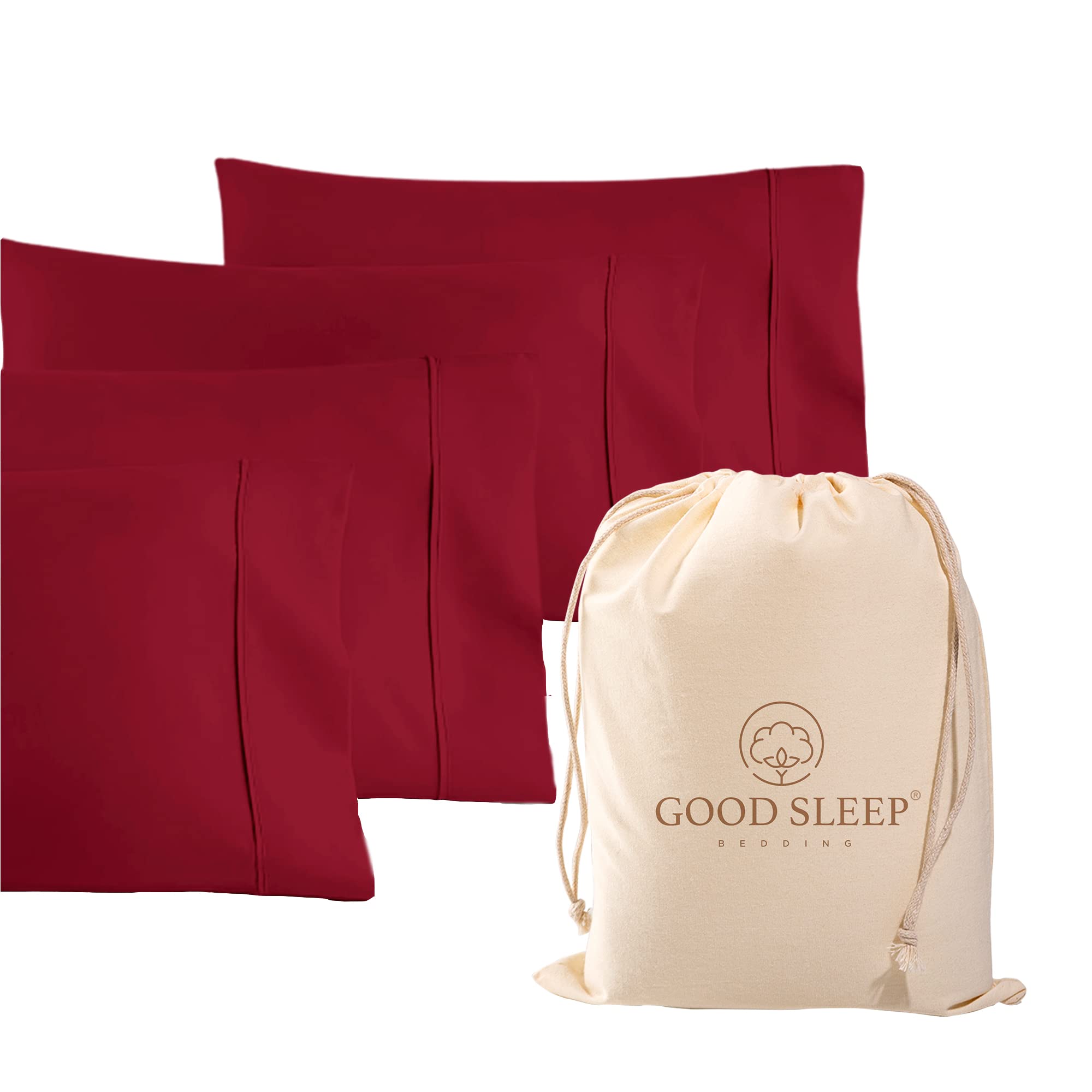 2 Pack 1000 TC Egyptian Cotton Pillowcases Sateen