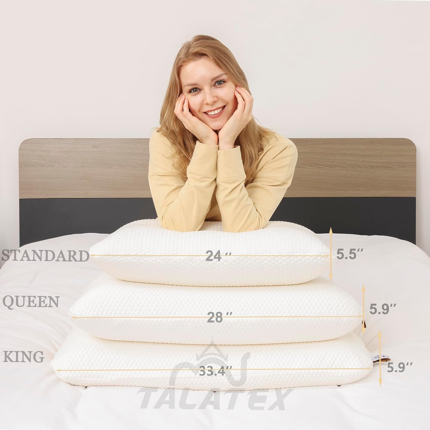 100% Natural Talalay Latex Pillow Pressure Relief