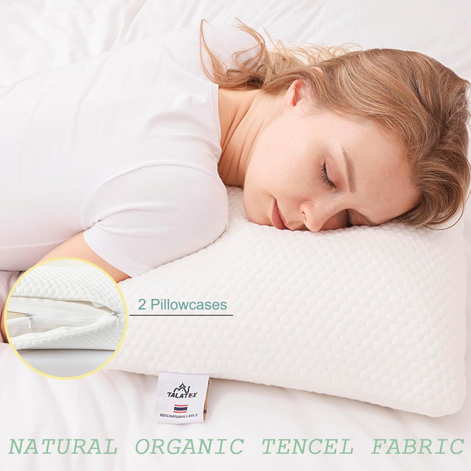 100% Natural Talalay Latex Pillow Pressure Relief