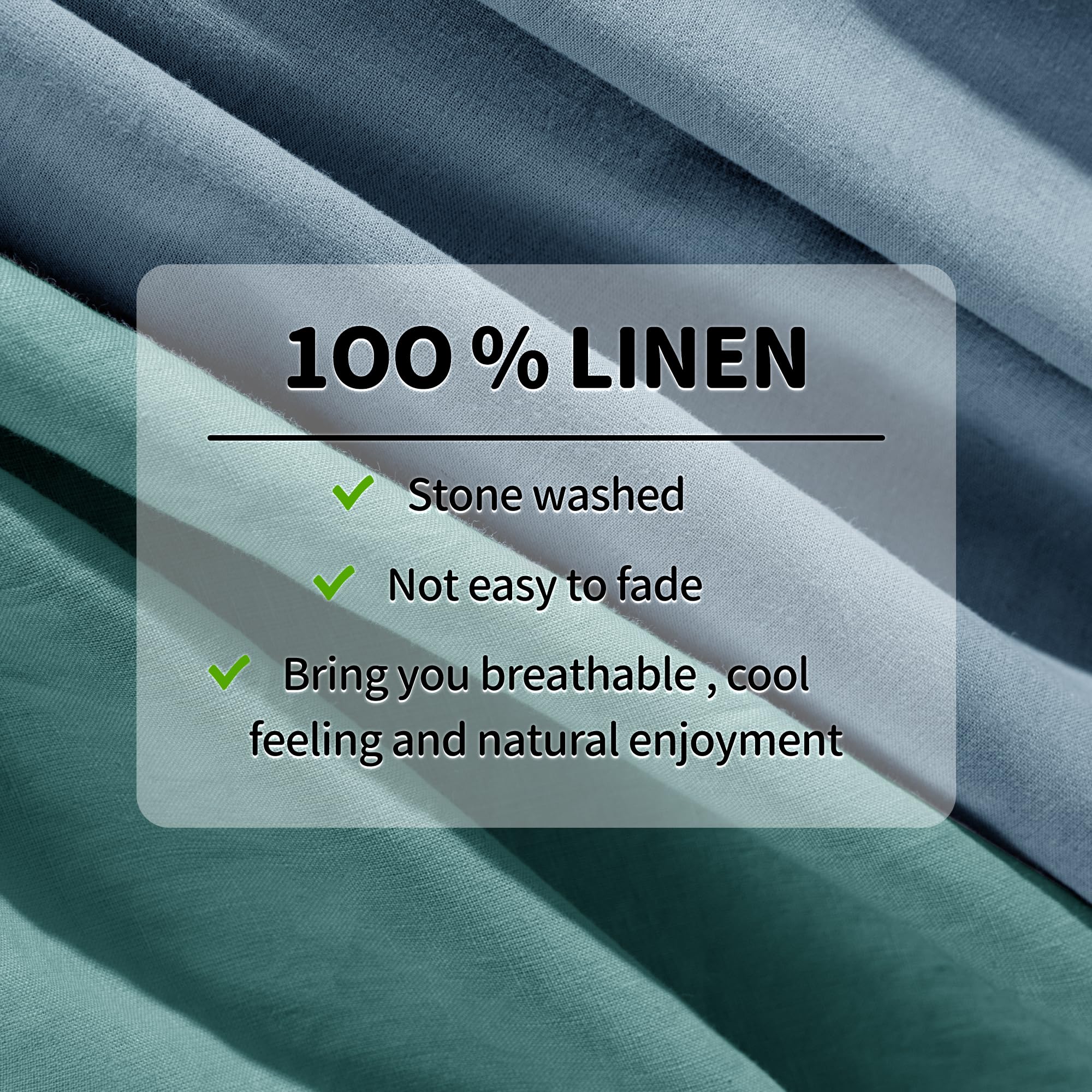 100% Pure Linen Sheet Set Breathable Natural Bedding